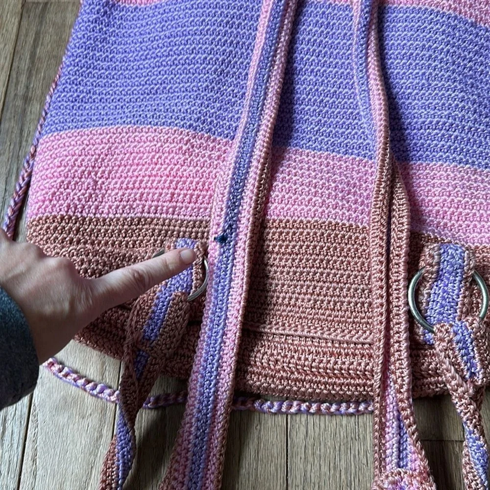 Crochet Pink and‎ Purple backpack